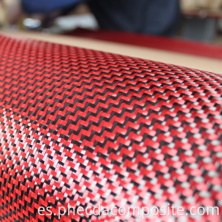 Red Aramid Carbon Fiber Fabric